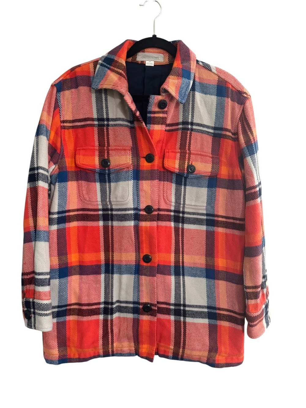 Outerknown Blanket Shirt Great Fall Jacket Orange lined thick womens Small  #NE